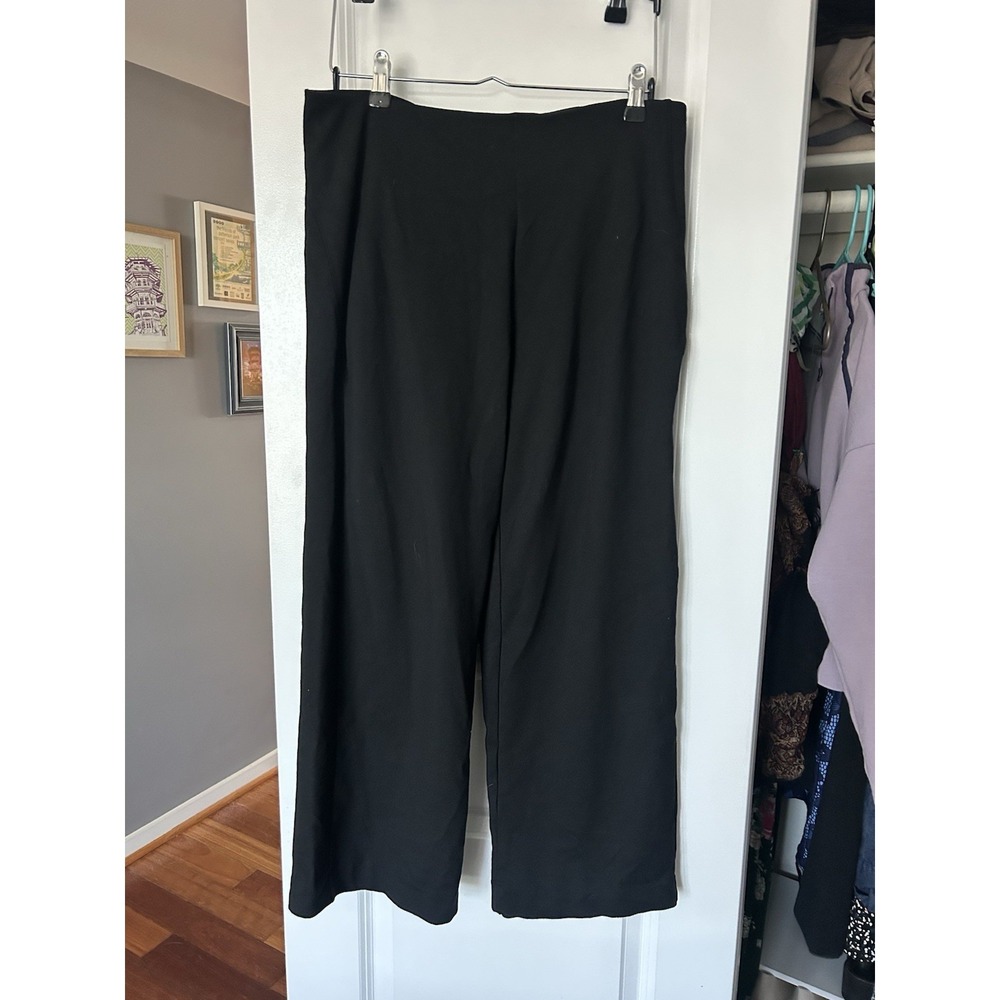 Zac & Rachel Wide Leg Black Pull On Lounge Pants Size Large Stretch